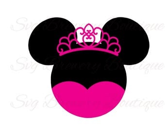 Mouse princess, crown, tiara, SVG (layered), PNG, DXF, for cricut, silhouette studio, cut file, vinyl decal, t shirt design, party theme