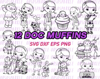 doc mcstuffins svg, clipart, stencils, vinyl, decals, silhouette, line art, cut files, disney doctor, printable