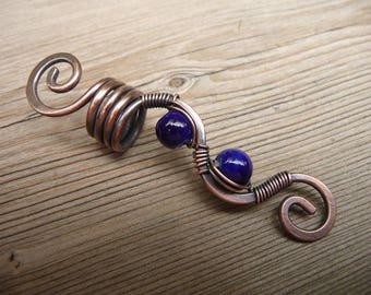 dread beads, metal dread loc boho hair bead, hair braid copper loc wire accessories, dreadloc accessory, dreadlock beads 8mm loc cuff viking