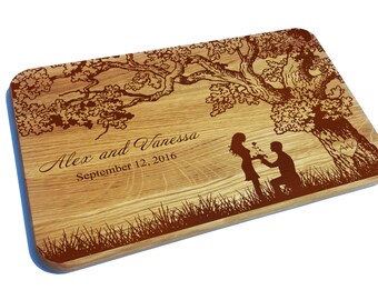 Personalized Cutting Board, Wedding Gift, Engraved Cutting Board, Dandelions, Kitchen, Anniversary gift, Gift for couple, custom gift
