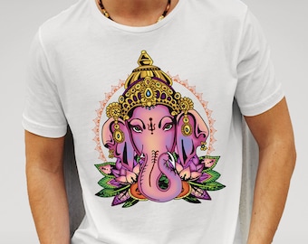 Mens Hindu God Ganesh - White T-shirt