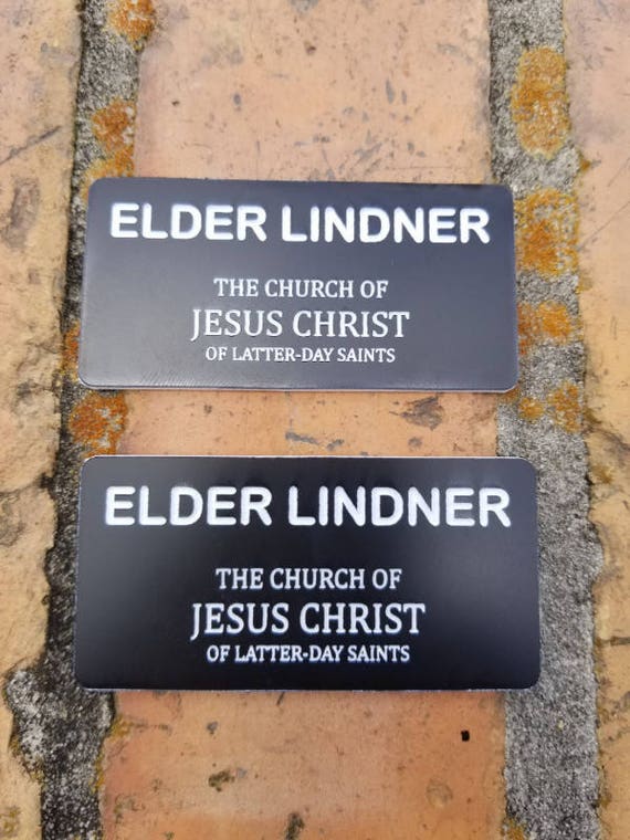 2 LDS Missionary Name Tags Mormon Missionary Name Badge with