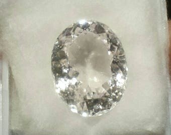 Chunky 10.35ct grey/lavender oval faceted kunzite gemstone