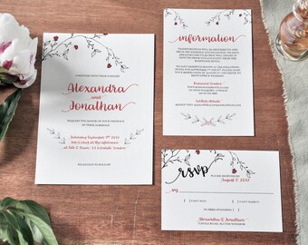 Forest Wedding, Wedding invitation, Rustic save the date, Elegant invitation, Rustic wedding, Invitation, Simple wedding