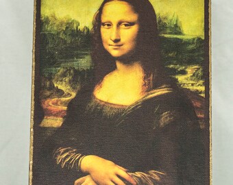 Mona Lisa, print canvas with handmade finishes, Size 24x17x1.3 cm.