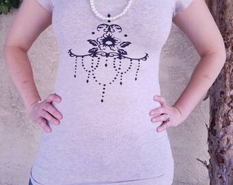 Underbust Tattoo Design V Neck Tee