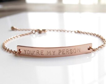 Youre My Person Bracelet - Minimalist Bracelet/Gifts For Her/Bridal Jewelry/Everyday Bracelet/Bar Bracelet/Mothers Jewelry/Mama Bracelet