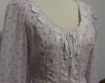 60's/70's Vintage Boho Prairie/Flower Child Maxi Dress
