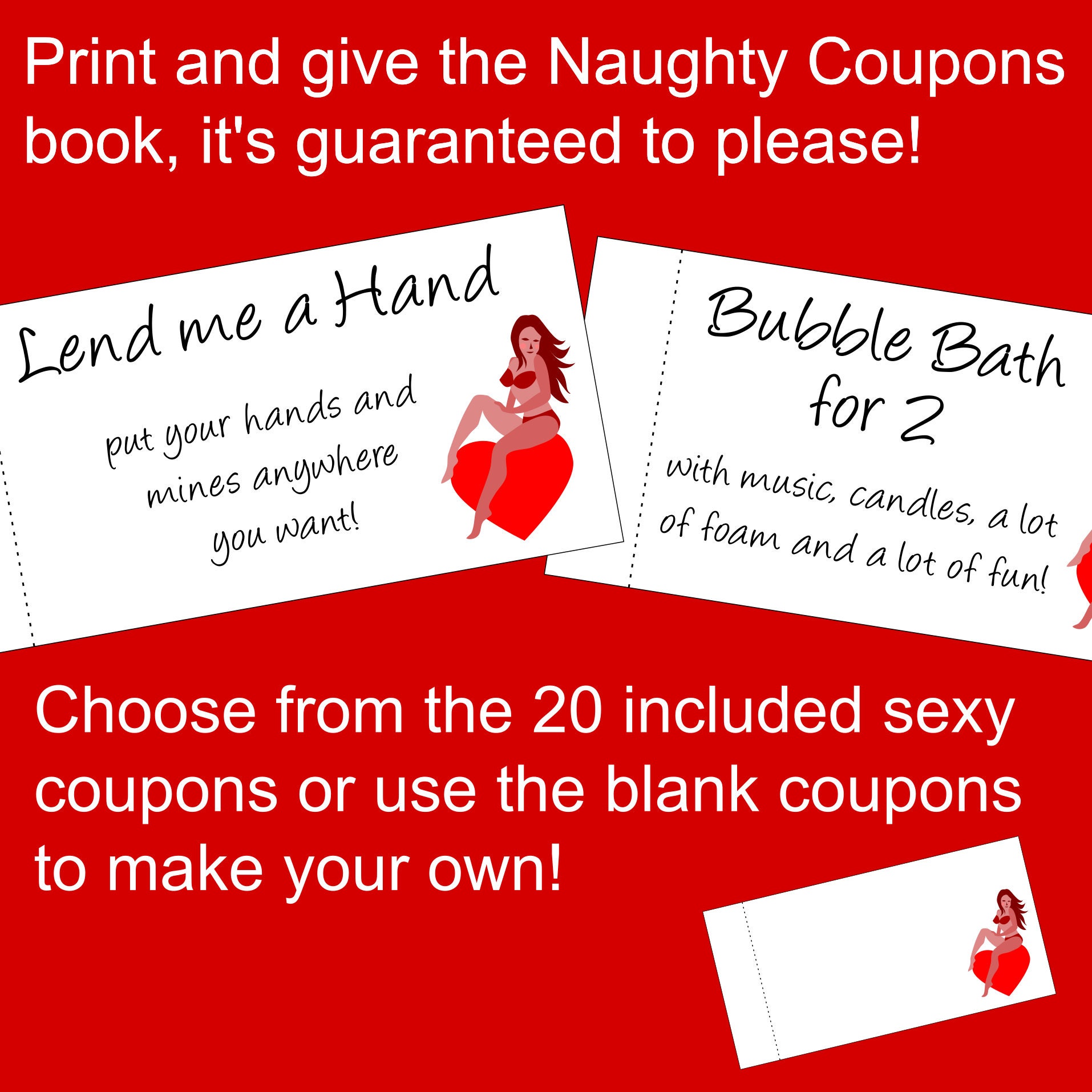 Valentines Day T For Him Sexy Printable Naughty Coupons Book With Sex Coupons That Are 1250