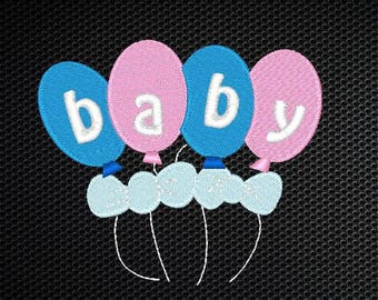 Baby Balloons Embroidery Design - 4x4 & 5x7 Inches Instant Download!