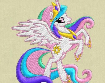 Princess Celestia Embroidery Design, My Little Pony Embroidery Design, Baby Embroidery Design, Girl embroidery design, My Little Ponies