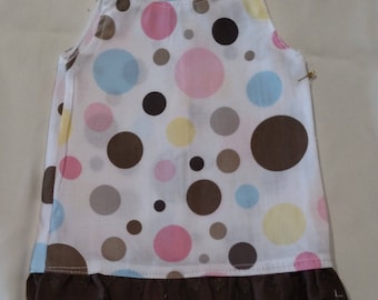 American Girl Doll Clothes, White and Brown Polka Dot Dress