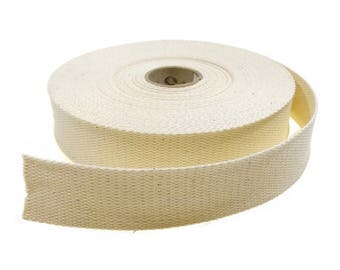 White 30 mm 100% cotton webbing