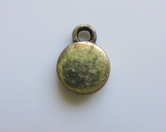 Pampille pendentif rond bronze - 5 ou 10 pcs - Ref: PA42