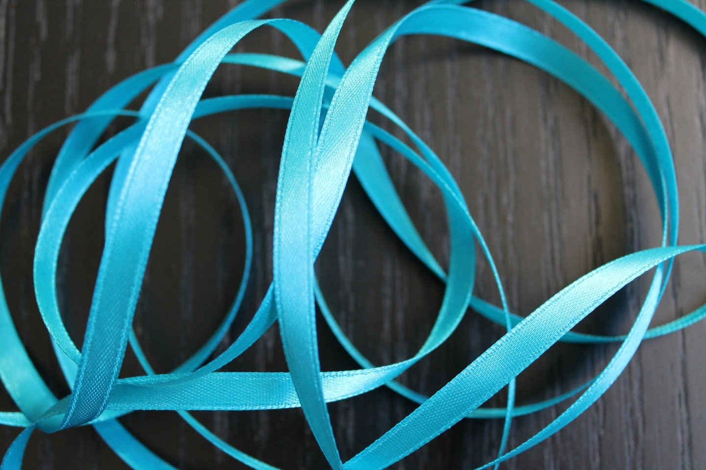 Ribbon by the yard turquoise blue satin ribbon
