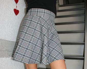 Circle skirt high waisted, Scottish tartan plaid
