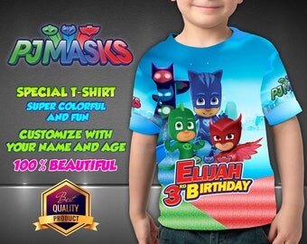 Pj Masks Birthday Shirt, Pj Masks Custom Shirt, Personalized Pj Masks Shirt, Pj Masks family shirts, Birthday t-shirts Disney Family
