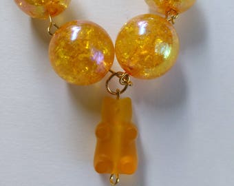 Gummy Bear Bracelet/ Gold Bracelet/ Gold Chunky Bracelet/ Gold Gummy Bear Bracelet