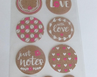 Sticker adhesive love theme