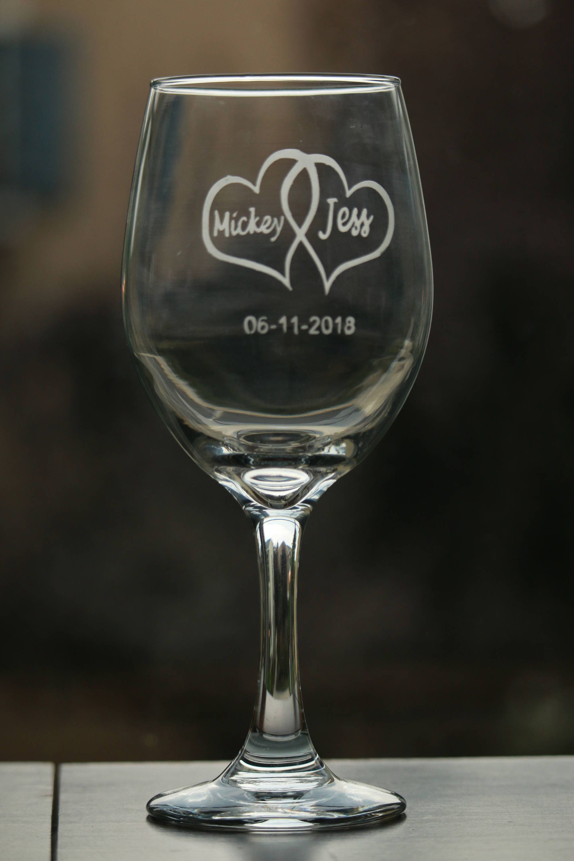 Etched wine glass Wedding wine glass wedding gift ideas