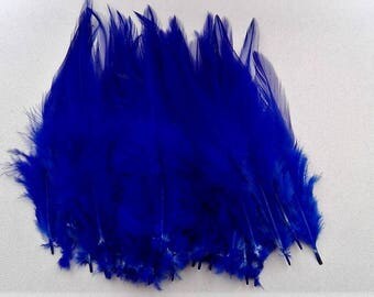 set of 10 dark blue feathers 10-15cm
