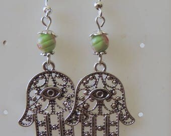 Hands of Fatima or hand of Miriam or hamsa Silver earrings