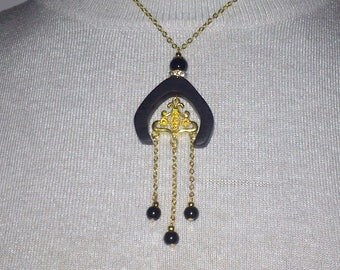 Gabon ebony minimalist necklace