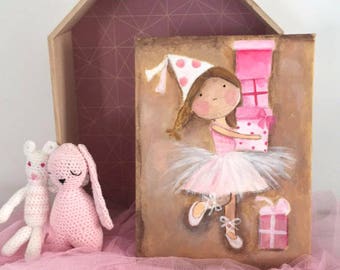 Adorable "little ballerina and her gifts", girl nursery decor