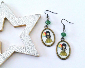These earrings the girl with balloons
