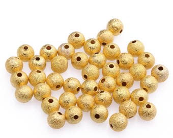 6 mm / 100 beads in copper gold stardust within 15 days