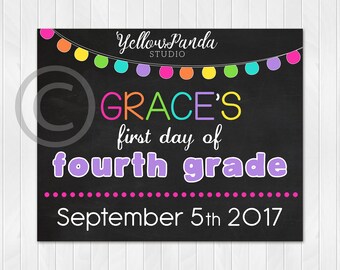 Back To School Sign, First Day of School, Kindergarten, Chalkboard Sign, 8x10 Digital Print, DIY Printables, INSTANT DOWNLOAD
