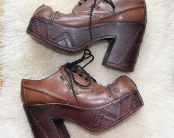 70s mens stacks shoes