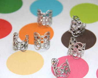 The silver Adjustable ring filigree