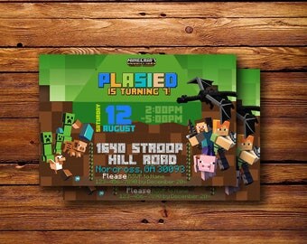 Mine Themed Invitation,Mine Themed Birthday,Mine Themed Birthday Invitation,Mine Themed Party,Mine Themed Birthday Party-SL015