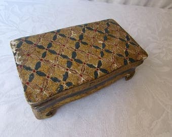 ITALIAN BOX Vintage Mid-Century Florentine Gold Gilt Wood Trinket Jewelry Box