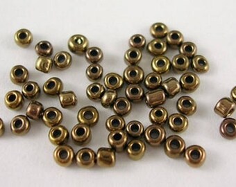 10gr rocaille brown Golden iridescent 2mm ♥