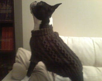 Dark khaki Alpaca dog sweater