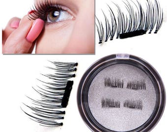 4 Pcs/2 Pairs 3D Magnetic False Eyelashes Natural Soft Makeup