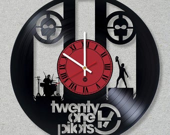 Vinyl Record Wall Clock Twenty One Pilots Rock Music Band 21 Pilots.Vinyl,Handmade.Home decor. Fans Music. Original Clock, Gift, Art, Decor