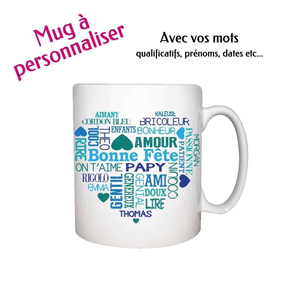 Détails Mug personnalisable Mod¨le "coeur