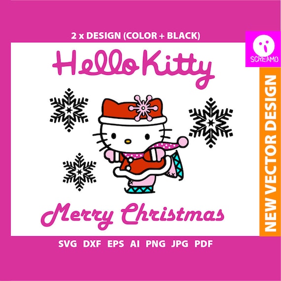 HELLO KITTY SVG Christmas vector, cut files, clipart, Hello Kitty svg