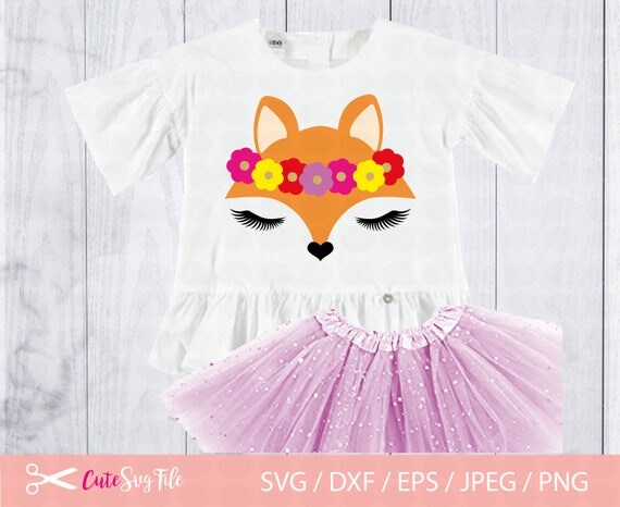 Download Fox face svg fox svg svg shirt Floral crown Fox face svg