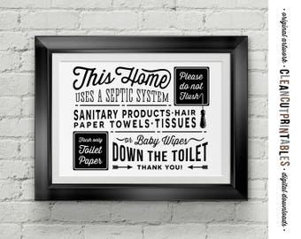 Bathroom Signs Septic Systems septic system | etsy Bathroom Signs Septic Systems septic system | etsy