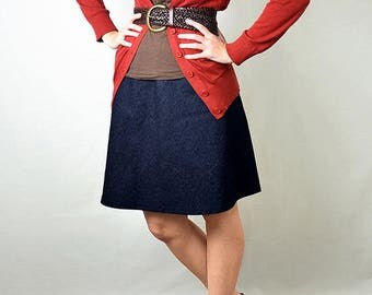 Custom Size Skirt - Linen Blend, Low Waist, Bias Cut, A-line, Comfy