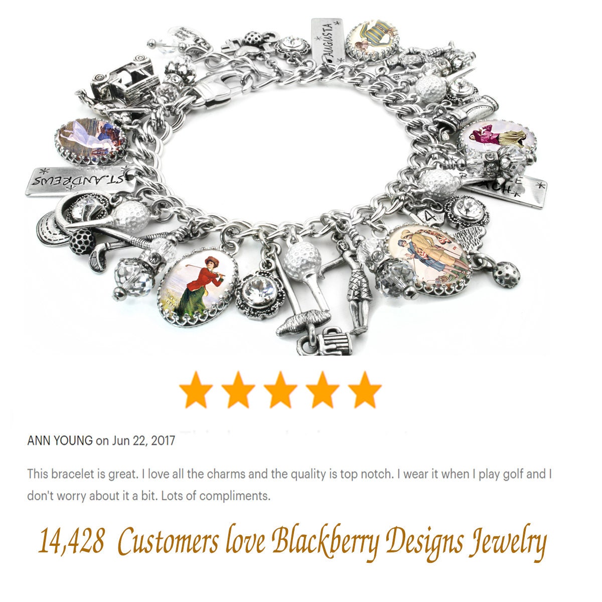 Golf Jewelry Golf Ball Golfing Bracelet Women's Golf