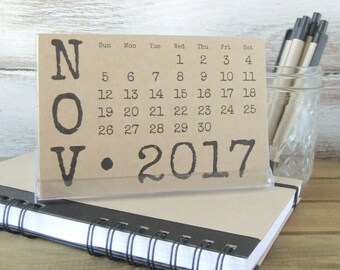 2017-2018 Desk Calendar with Stand 2018 Calendar Gift for Coworker Teacher Gift Gift for Mom Girlfriend Gift Stocking Stuffer Hostess Gift