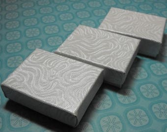 STOREWIDE SALE 20 Pack White Swirl Cotton Filled 11 Size Cotton Filled Boxes 1 7/8 Inch by 1 1/4 inch by 5/8 Inch Size