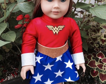 Super Hero Type costume for 18" doll - possibly Wonder Woman/Girl parody