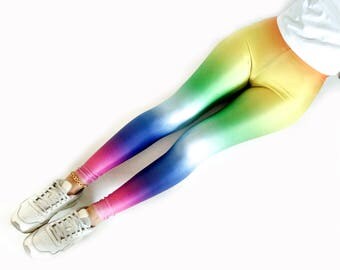 Rainbow Leggings / Unicorn Leggings / Printed Leggings / Gradient leggings / Woman Leggings / Kawaii Leggings / Costume Leggings