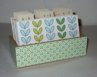 Address Card File…Handcrafted Wood...Address Book......Printed Address Cards